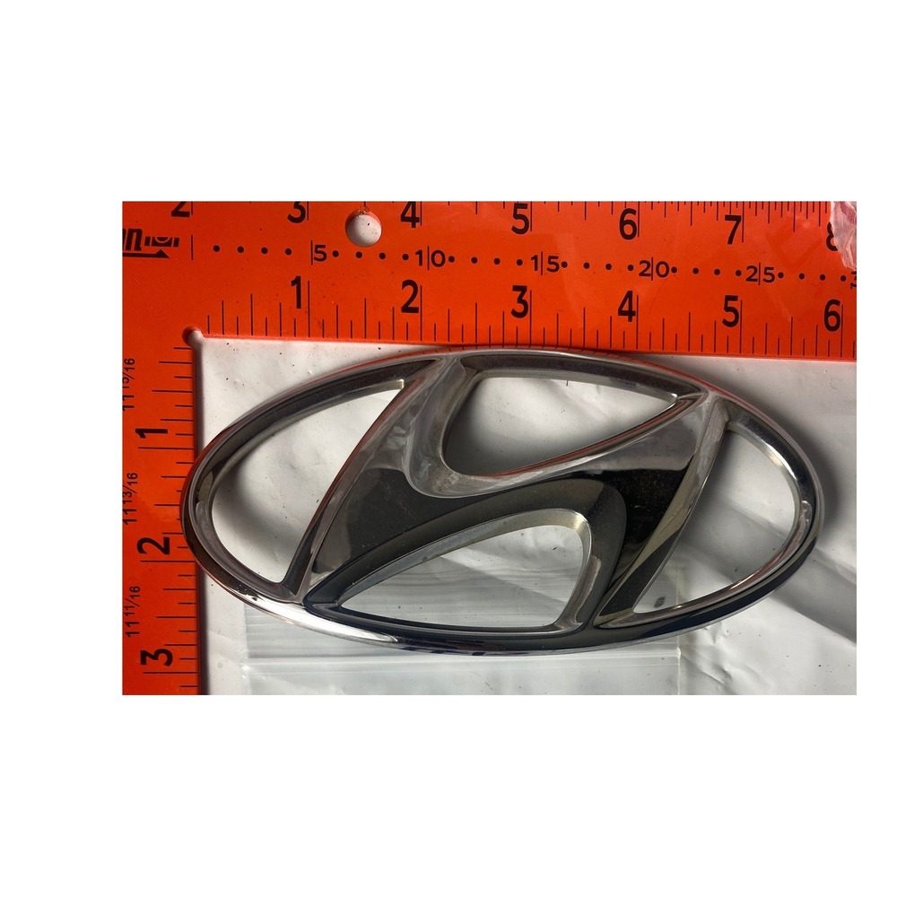 Hyundai Chrome Logo Emblem Badge Trunk Grille Replacement 5.75 x 2.875 Inch